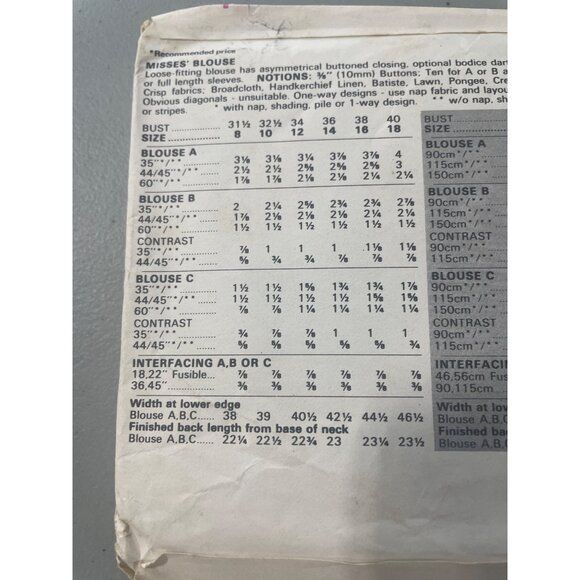 80s Butterick 4690 Vintage Sewing Pattern Size 14-16-18 Misses Blouse Loos CUT - Picture 4 of 6